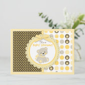 テディベア男女兼用ベビーベビーシャワー 招待状 (スタンド正面)