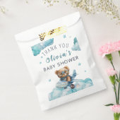 テディベア真珠のように待つベビースシャワー フェイバーバッグ (封をした状態)