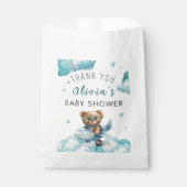 テディベア真珠のように待つベビースシャワー フェイバーバッグ (正面)