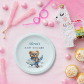 テディベア真珠のように待つベビースシャワー ペーパープレート (パーティー)