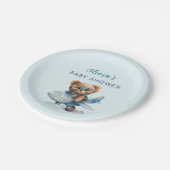 テディベア真珠のように待つベビースシャワー ペーパープレート (アングル)