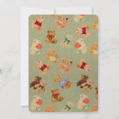 テディベア真珠のように待つベビースシャワー 招待状 (裏面)