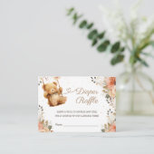 テディベア秋秋ベビーシャワーおむつラッフル エンクロージャーカード (スタンド正面)