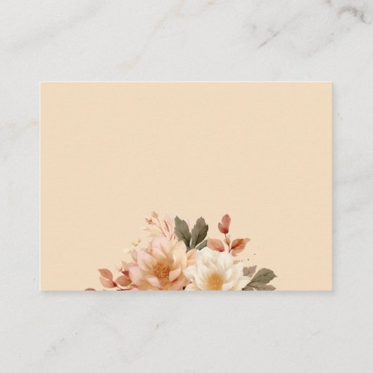 テディベア秋秋ベビーシャワーおむつラッフル エンクロージャーカード (裏面)