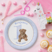 テディベア第1誕生日紙プレート ペーパープレート (パーティー)