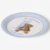 テディベア第1誕生日紙プレート ペーパープレート (アングル)