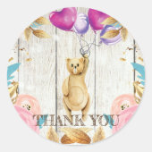 テディベア素朴ありがとう ラウンドシール (正面)