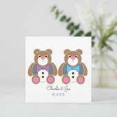 テディベア結婚ゲイの新郎招待 招待状 (スタンド正面)