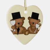 テディベア結婚ー セラミックオーナメント (右)