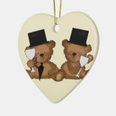 テディベア結婚ー セラミックオーナメント (左)