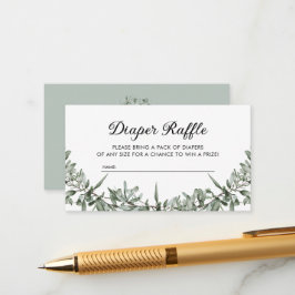 テディベア緑おむつラッフルエンクロージャカード エンクロージャーカード