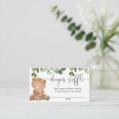 テディベア緑のユーカリおむつラッフル エンクロージャーカード (スタンド正面)