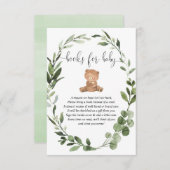 テディベア緑のユーカリの本ベビーエンクル エンクロージャーカード (正面/裏面)