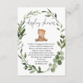 テディベア緑のユーカリ表示シャワー エンクロージャーカード (正面)