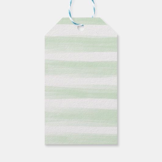 テディベア緑のリースベビーシャワーの好意 ギフトタグ (裏面)