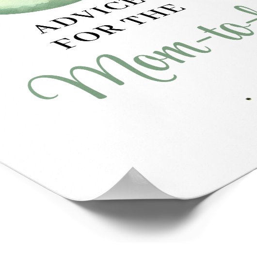 テディベア緑の金ゴールドアドバイス ポスター (角)