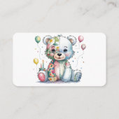 テディベア縫いパッチワーク女の子の本ベビー エンクロージャーカード (裏面)