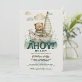 テディベア船長 少年 航海 船 海 赤ちゃん歓迎会 へ 招待状 (スタンド正面)