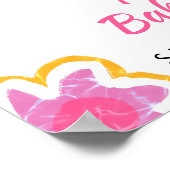 テディベア花フローラ赤ちゃんシャワー歓迎サイン ポスター (角)