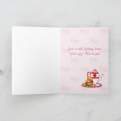 テディベア茶カップバレンタインデーのカード シーズンカード (内部)