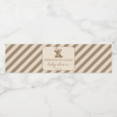 テディベア茶色のクリーム赤ちゃんシャワーボトルラベル ペットボトルラベル (シングルラベル)