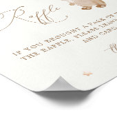 テディベア茶色の赤ちゃんシャワーおむつラッフル ポスター (角)