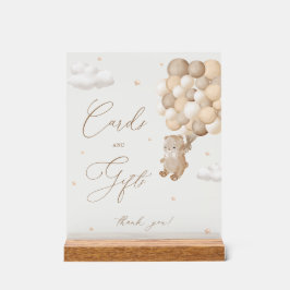 テディベア茶色の赤ちゃんシャワーカード&ギフト アクリルサイン