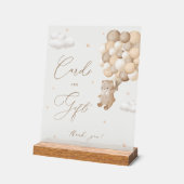 テディベア茶色の赤ちゃんシャワーカード&ギフト アクリルサイン (傾斜)