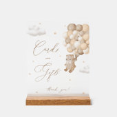 テディベア茶色の赤ちゃんシャワーカード&ギフト アクリルサイン (正面)