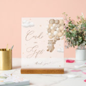 テディベア茶色の赤ちゃんシャワーカード&ギフト アクリルサイン (ウェディング)