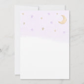 テディベア薄紫バルーンクラウドスターベイビーシャワー 招待状 (裏面)