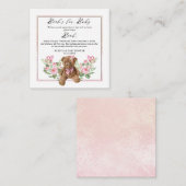 テディベア蝶の赤ちゃんシャワーブックリクエスト エンクロージャーカード (正面/裏面)