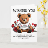 テディベア記念日 カード (黄色い花)