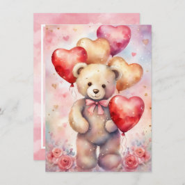 テディベア誕生日ガールズパーティーカスタム詳細 招待状