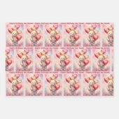 テディベア誕生日バルーン子供の名前と年齢 ラッピングペーパーシート (正面3)