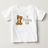 テディベア誕生日パーソナライズされた家族のシャツ ベビーTシャツ (正面)