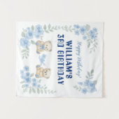 テディベア誕生日パーティー タペストリー (正面(横))