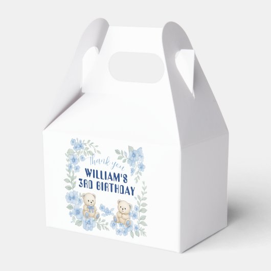 テディベア誕生日パーティー フェイバーボックス (正面サイド)