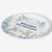 テディベア誕生日パーティー ペーパープレート (アングル)