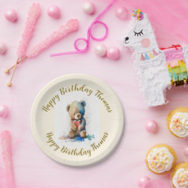 テディベア誕生日パーティー ペーパープレート