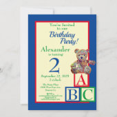 テディベア誕生日パーティー 招待状 (正面)