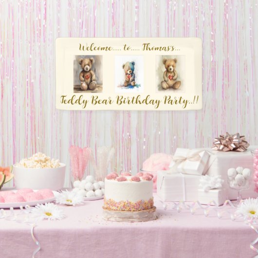 テディベア誕生日パーティー 横断幕 (パーティー)
