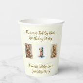 テディベア誕生日パーティー 紙コップ (正面)