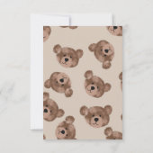 テディベア誕生日ベビーシャワー サンキューカード (裏面)