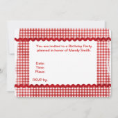 テディベア誕生日招待状 招待状 (裏面)