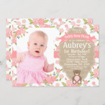 テディベア誕生日招待状- Teddy Bear Picnic