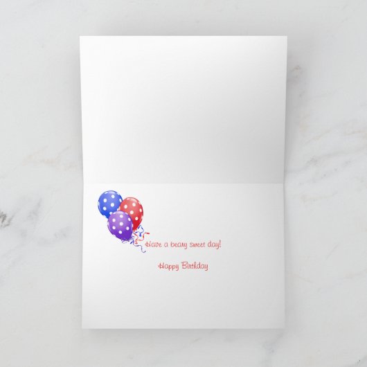 テディベア誕生日 カード (内部)