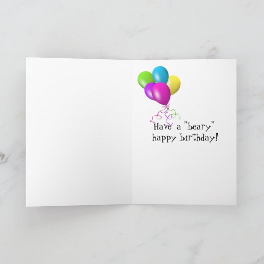 テディベア誕生日 カード (内部)