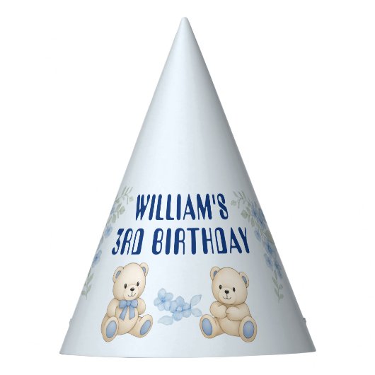 テディベア誕生日 パーティーハット (正面)