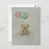 テディベア誕生日 ポストカード (正面/裏面)